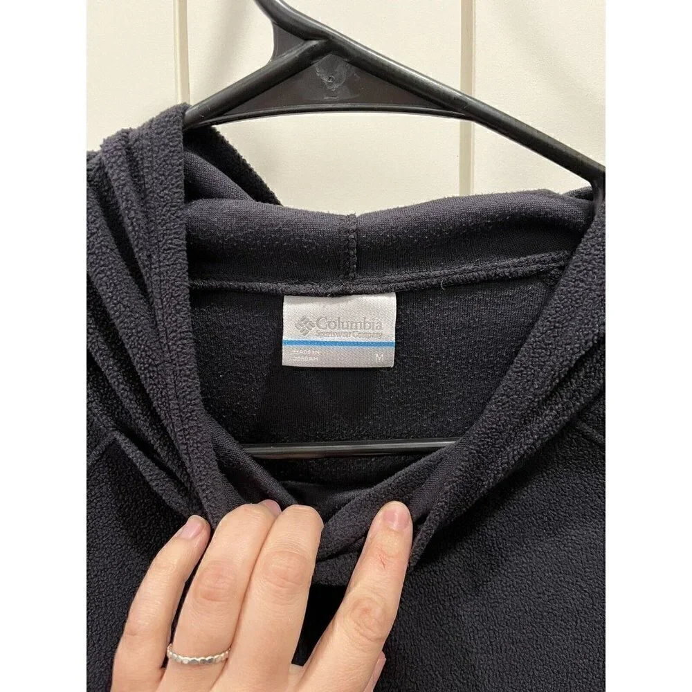 Columbia Womens Medium M Fleece Hoodie Pullover Black Lightweight Jacket Outdoor - Picture 5 of 8